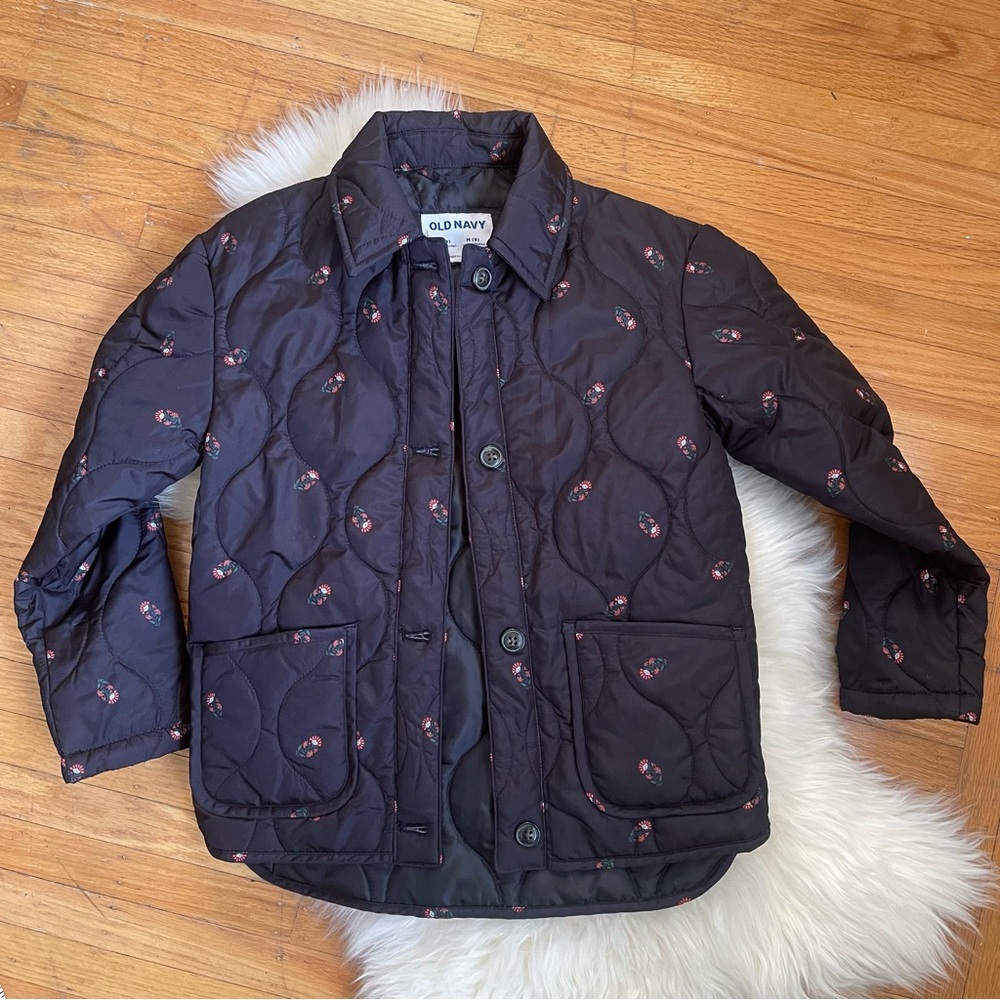 Old Navy Girls Medium Quilted Floral Jacket